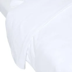 Drap plat en lin lavé blanc, 275x275 cm - HOMESCAPES