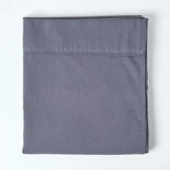 Drap plat en lin lavé gris, 240x275 cm - HOMESCAPES