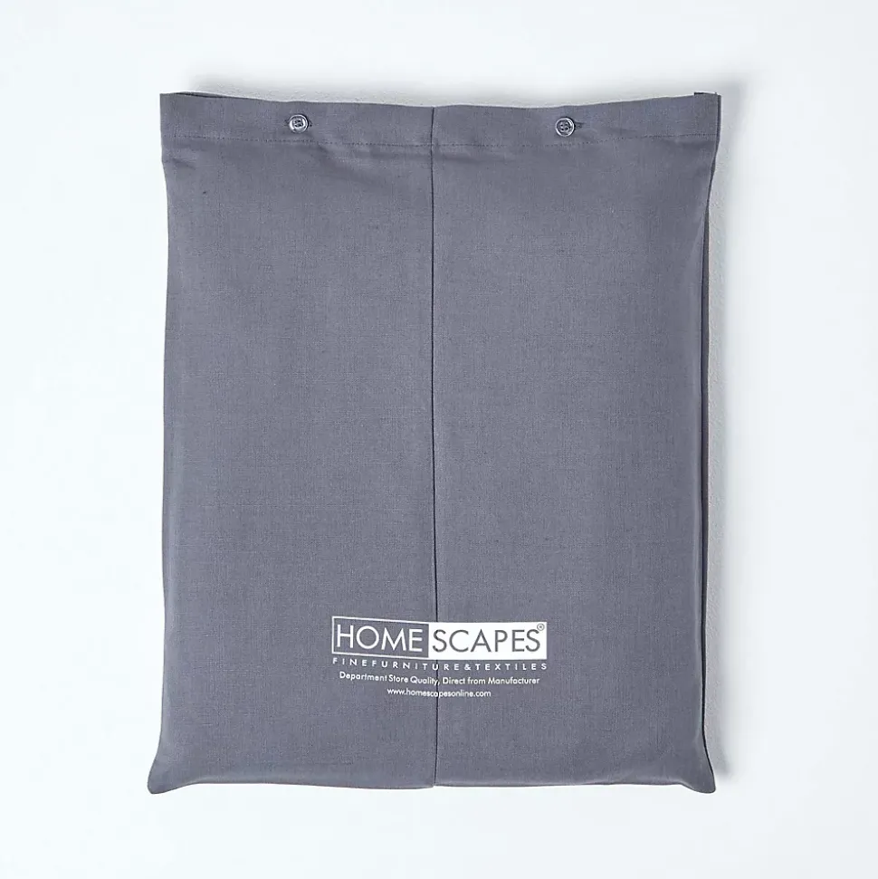 Drap plat en lin lavé gris, 275x275 cm - HOMESCAPES