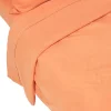 Drap plat en lin lavé orange, 180x290 cm - HOMESCAPES