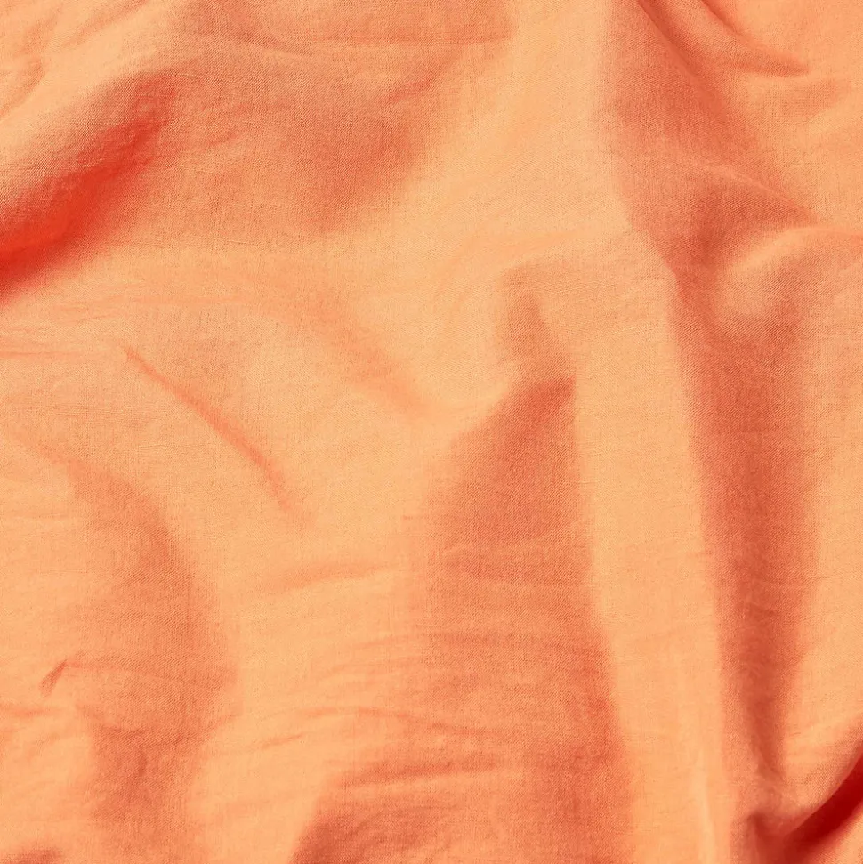 Drap plat en lin lavé orange, 275x275 cm - HOMESCAPES