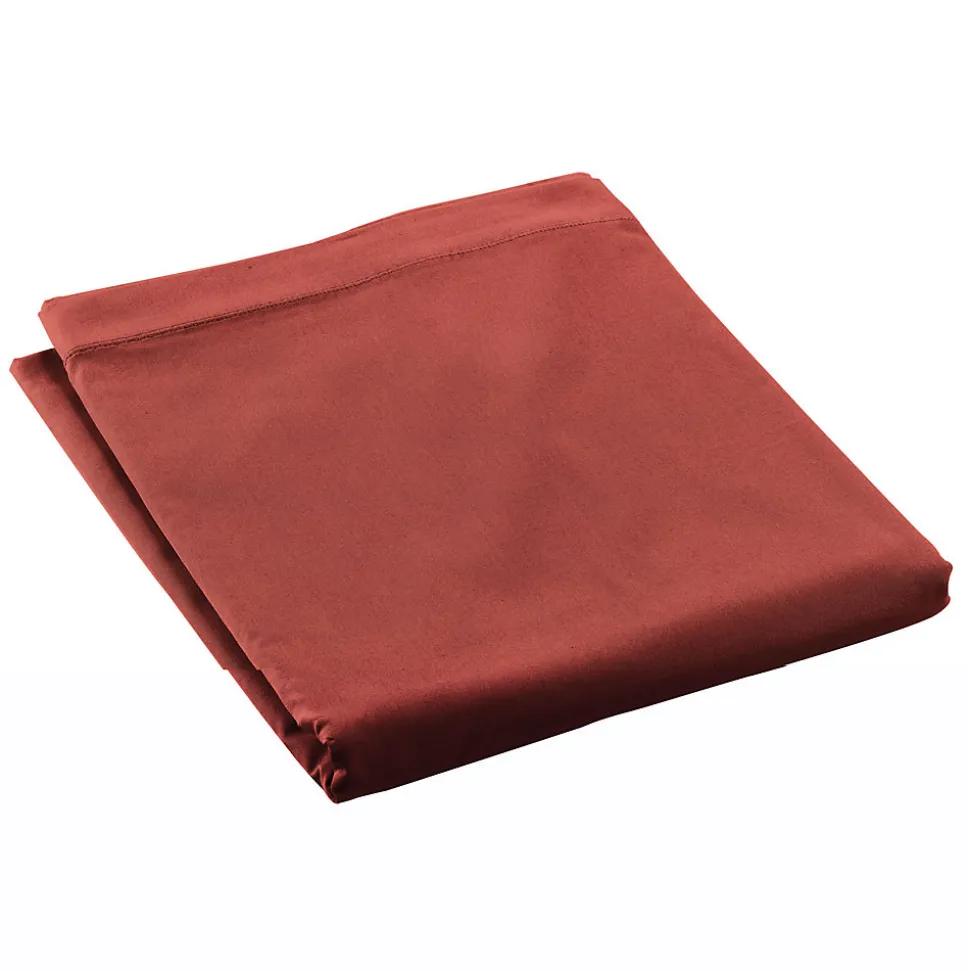 Drap plat en percale de coton Terracotta