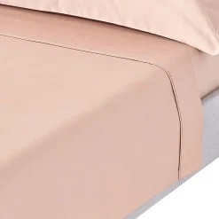 Drap plat en satin de coton égyptien 1000 fils taupe, 240x300 cm - HOMESCAPES