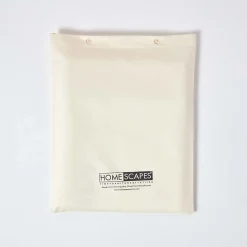 Drap plat en satin de coton égyptien 1000 fils ivoire, 180x290 cm - HOMESCAPES