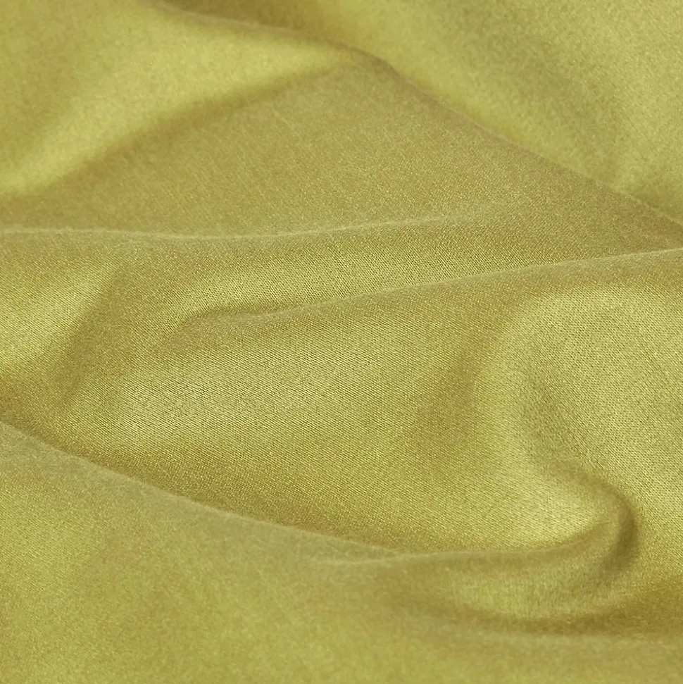 Drap plat en satin de coton égyptien 1000 fils vert olive, 178x255 cm - HOMESCAPES