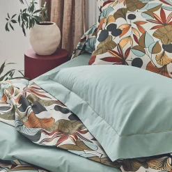 Drap plat esprit nature (180x290 cm - Vert)