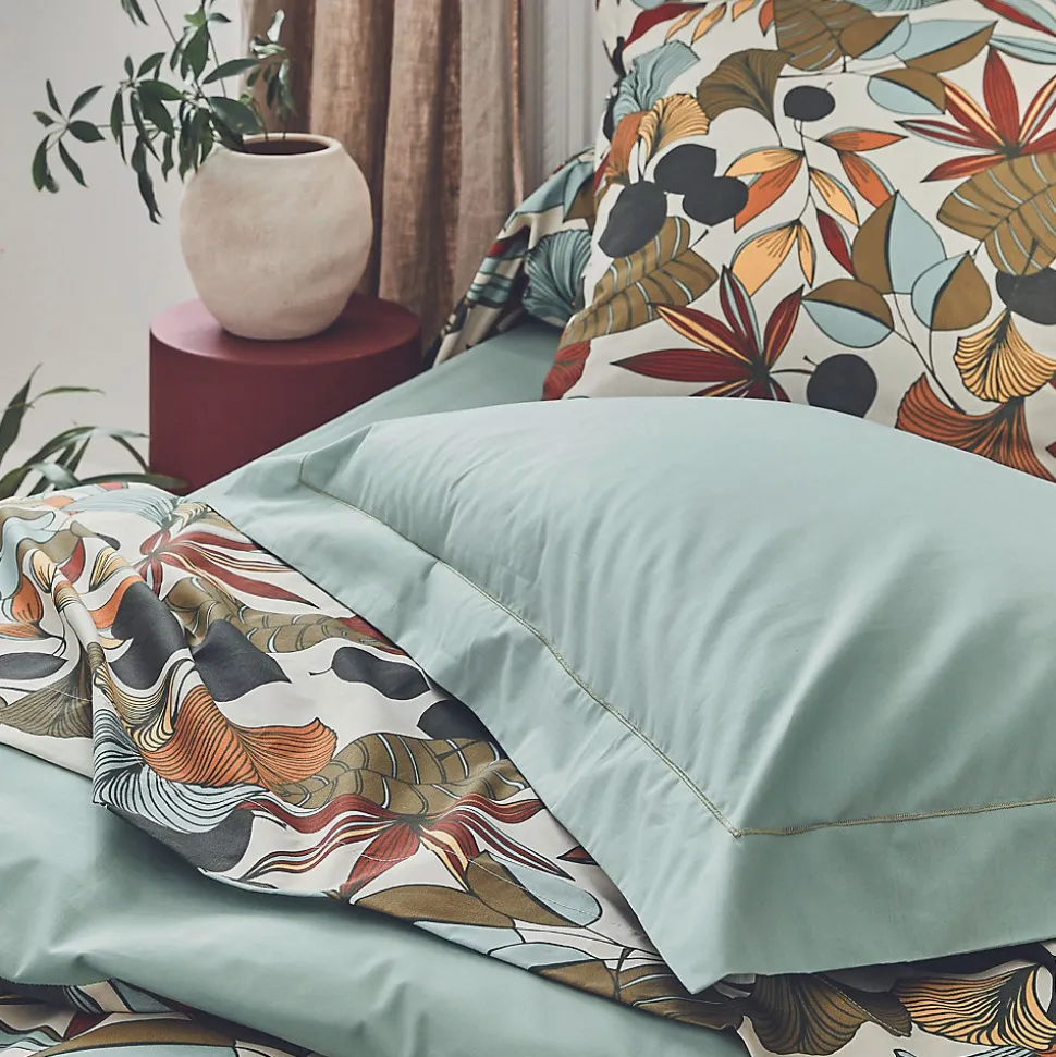 Drap plat esprit nature (180x290 cm - Vert)