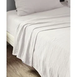 Drap plat "Gaïa" toutes dimensions "Gaze de Coton" - Gaïa Chantilly - 270 x 300 cm pour lit King size