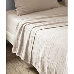 Drap plat "Gaïa" toutes dimensions "Gaze de Coton" - Gaïa Pampa - 270 x 300 cm pour lit King size
