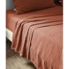 Drap plat "Gaïa" toutes dimensions "Gaze de Coton" - Gaïa Terracotta - 240 x 300 cm pour lit 2 places