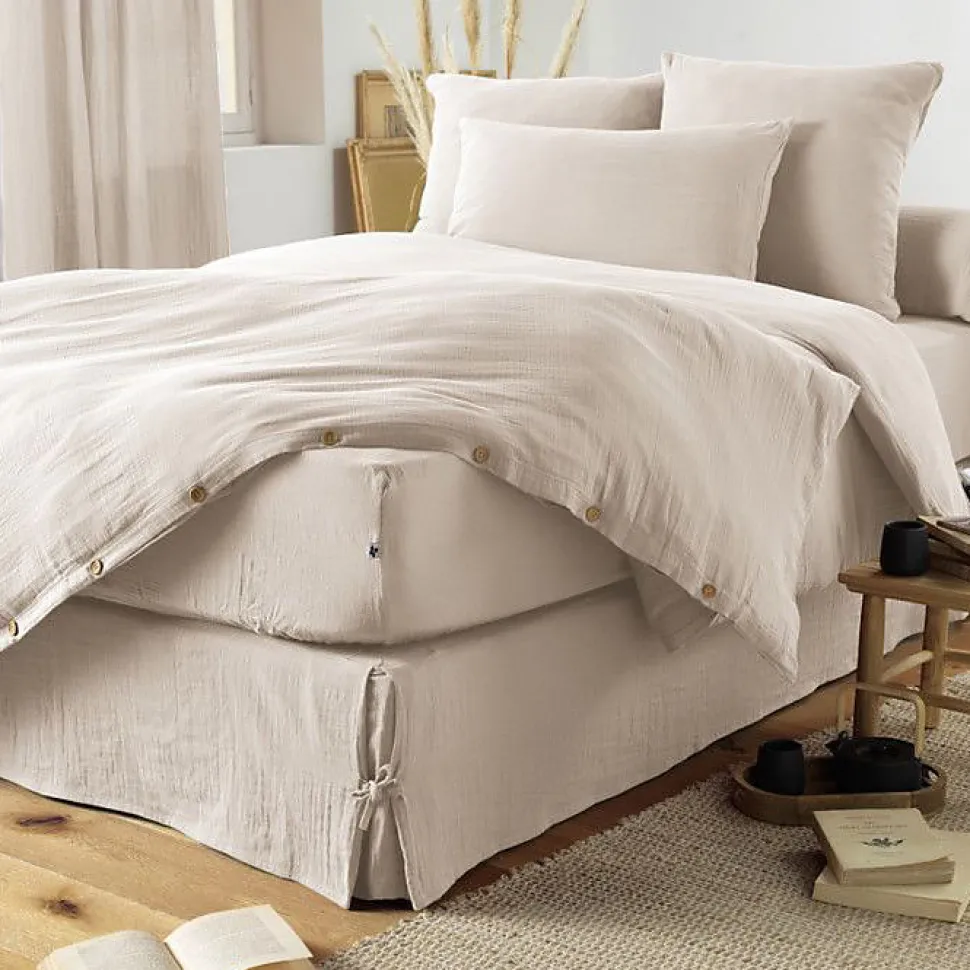 Drap plat "Gaïa" toutes dimensions "Gaze de Coton" - Gaïa Pampa - 240 x 300 cm pour lit 2 places