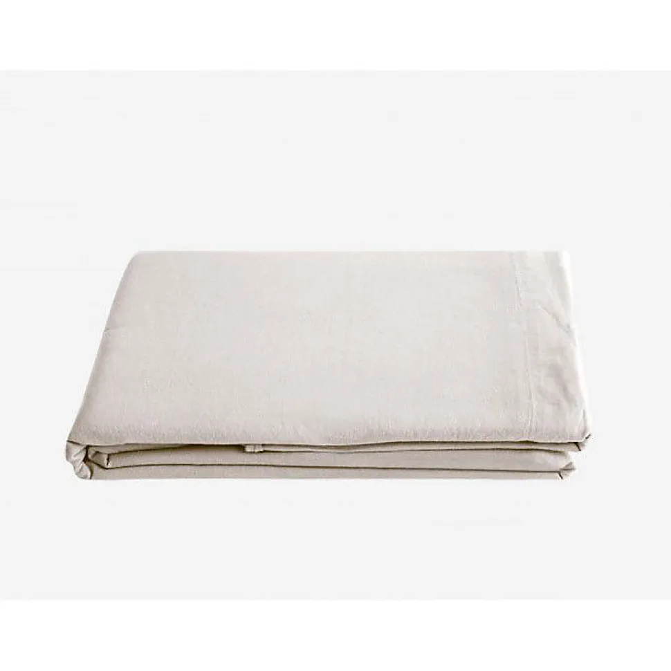 Drap plat Palace pur coton teint lavé, 63 fils/cm² Vent du sud - Palace Naturel - 240 x 290 cm pour lit 2 places