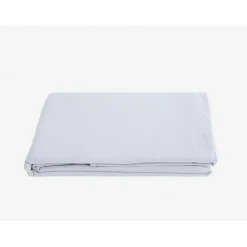 Drap plat Palace pur coton teint lavé, 63 fils/cm² Vent du sud - Palace Neige - 270 x 290 cm pour lit King Size