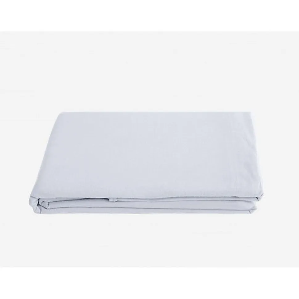Drap plat Palace pur coton teint lavé, 63 fils/cm² Vent du sud - Palace Neige - 270 x 290 cm pour lit King Size