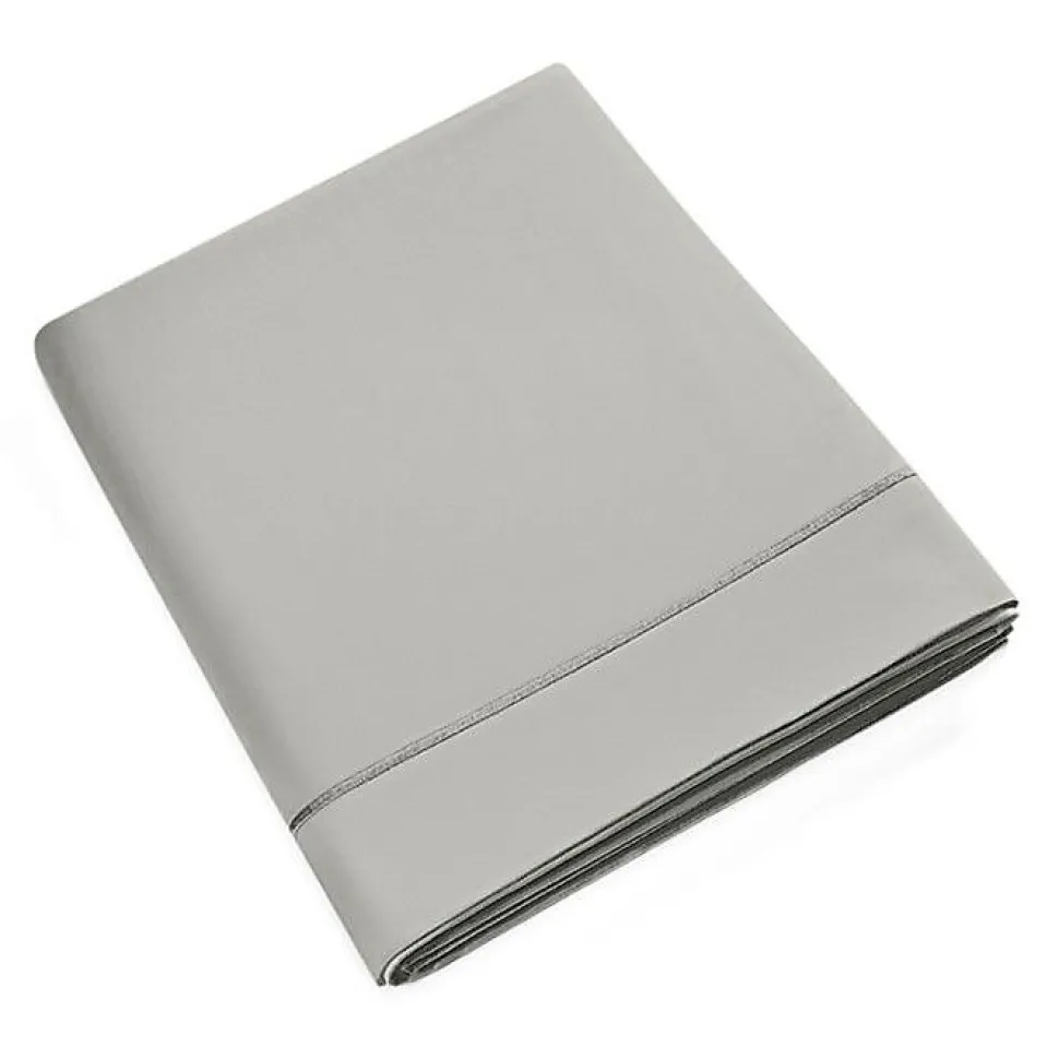 Drap plat percale de coton peigné "Julian" toutes dimensions Coton Pur - Julian Perle - 240 x 300 cm pour lit 2 places