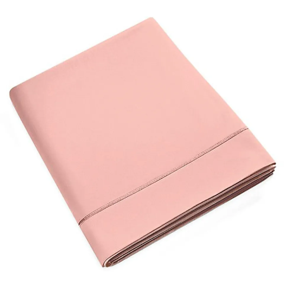 Drap plat percale de coton peigné "Julian" toutes dimensions Coton Pur - Julian Rose Poudré - 180 x 290 cm pour lit 1 place