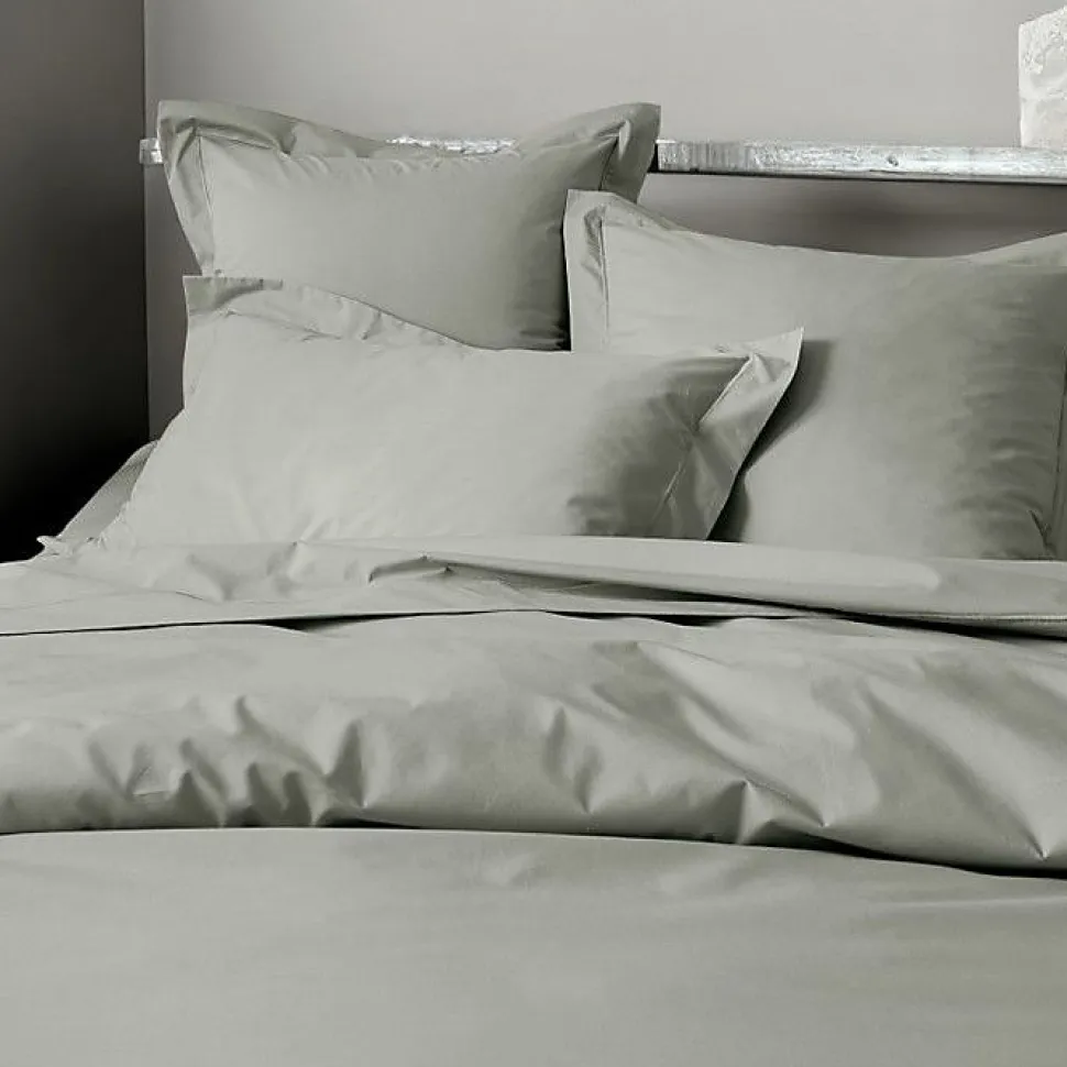 Drap plat percale de coton peigné "Julian" toutes dimensions Coton Pur - Julian Ardoise - 180 x 290 cm pour lit 1 place