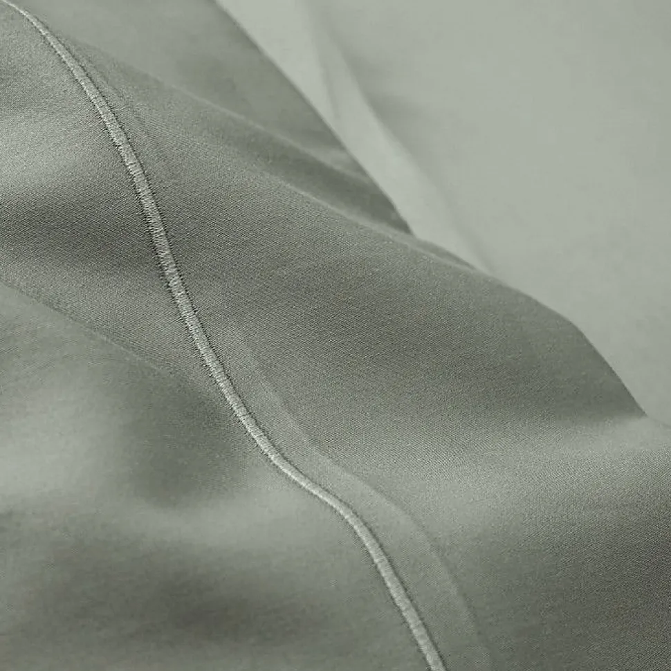 Drap plat percale de coton peigné "Julian" toutes dimensions Coton Pur - Julian Ardoise - 180 x 290 cm pour lit 1 place