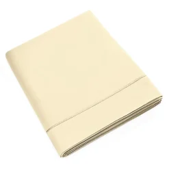 Drap plat percale de coton peigné "Julian" toutes dimensions Coton Pur - Julian Ivoire - 180 x 290 cm pour lit 1 place