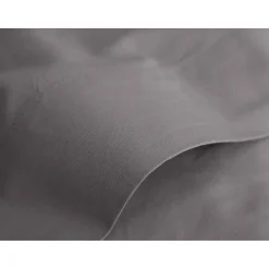 Drap plat percale pur coton peigné longues fibres 80 fils/cm² Vent du sud - Ardoise - 240 x 300 cm pour lit 2 places