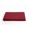 Drap plat percale pur coton peigné longues fibres 80 fils/cm² Vent du sud - Carmin - 270 x 300 cm pour lit King size