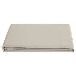 Drap plat percale pur coton peigné longues fibres 80 fils/cm² Vent du sud - Ivoire - 240 x 300 cm pour lit 2 places