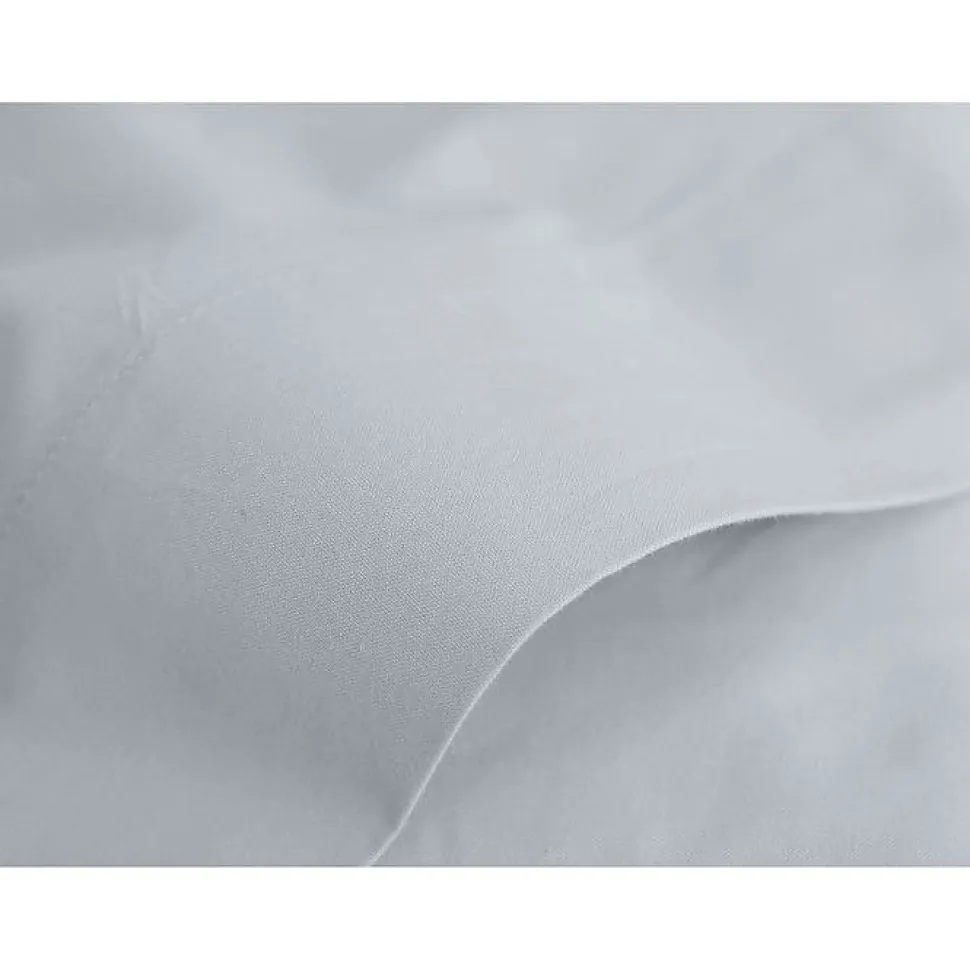 Drap plat percale pur coton peigné longues fibres 80 fils/cm² Vent du sud - Neige - 180 x 290 cm pour lit 1 place