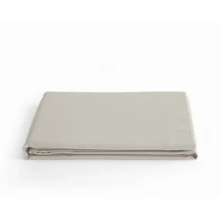 Drap plat percale pur coton peigné longues fibres 80 fils/cm² Vent du sud - Naturel - 240 x 300 cm pour lit 2 places