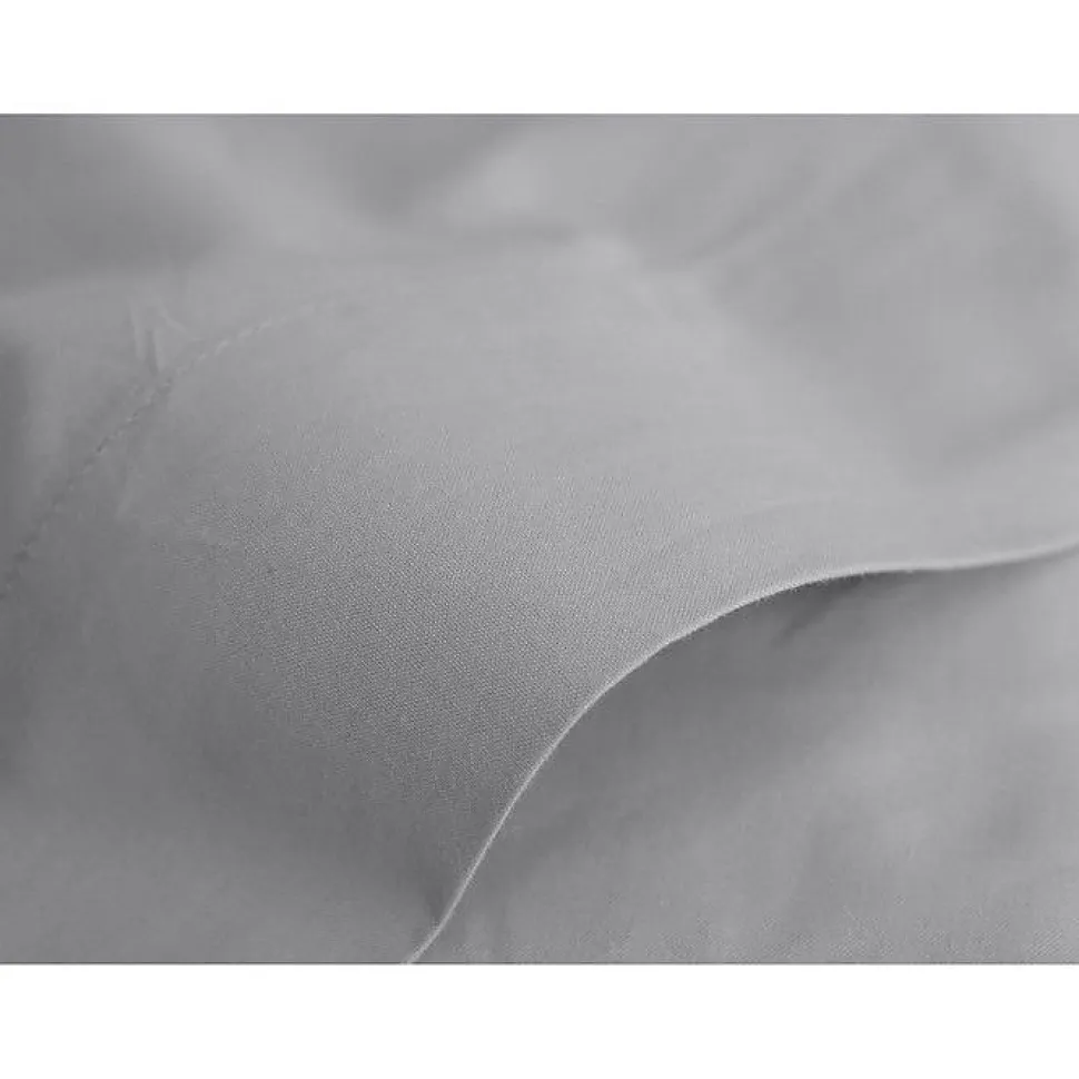 Drap plat percale Vent du Sud 240x300 cm Gris coton peigné