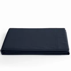 Drap plat Prémium Coton Pur Bleu nuit 180 x 290 cm
