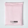 Drap plat satin rayé en coton égyptien 330 fils rose, 178x255 cm - HOMESCAPES