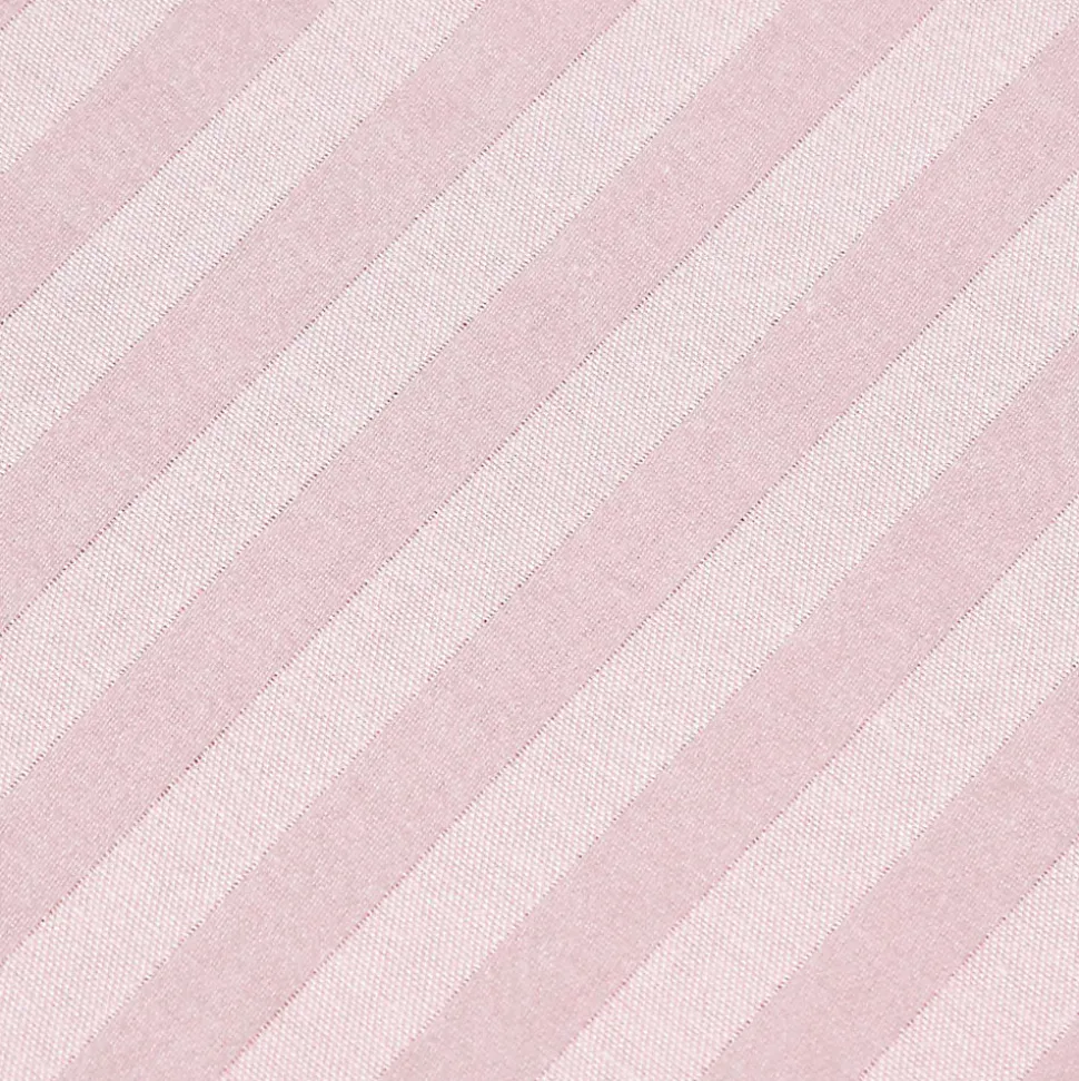 Drap plat satin rayé en coton égyptien 330 fils violet, 178x255 cm - HOMESCAPES