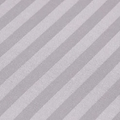 Drap plat satin rayé en coton égyptien 330 fils gris, 230x255 cm - HOMESCAPES