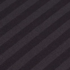 Drap plat satin rayé en coton égyptien 330 fils noir, 270x300 cm - HOMESCAPES
