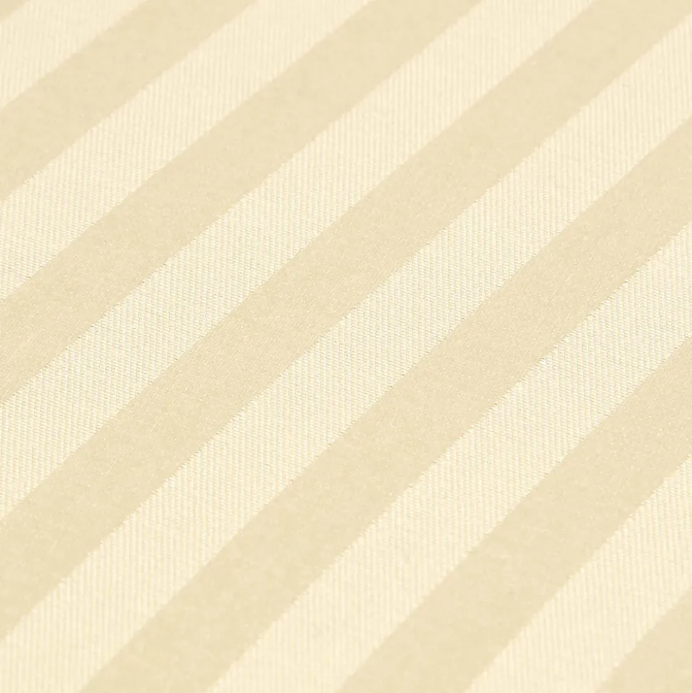 Drap plat satin rayé en coton égyptien 330 fils jaune pâle, 240x275 cm - HOMESCAPES