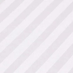 Drap plat satin rayé en coton égyptien 330 fils blanc, 240x275 cm - HOMESCAPES