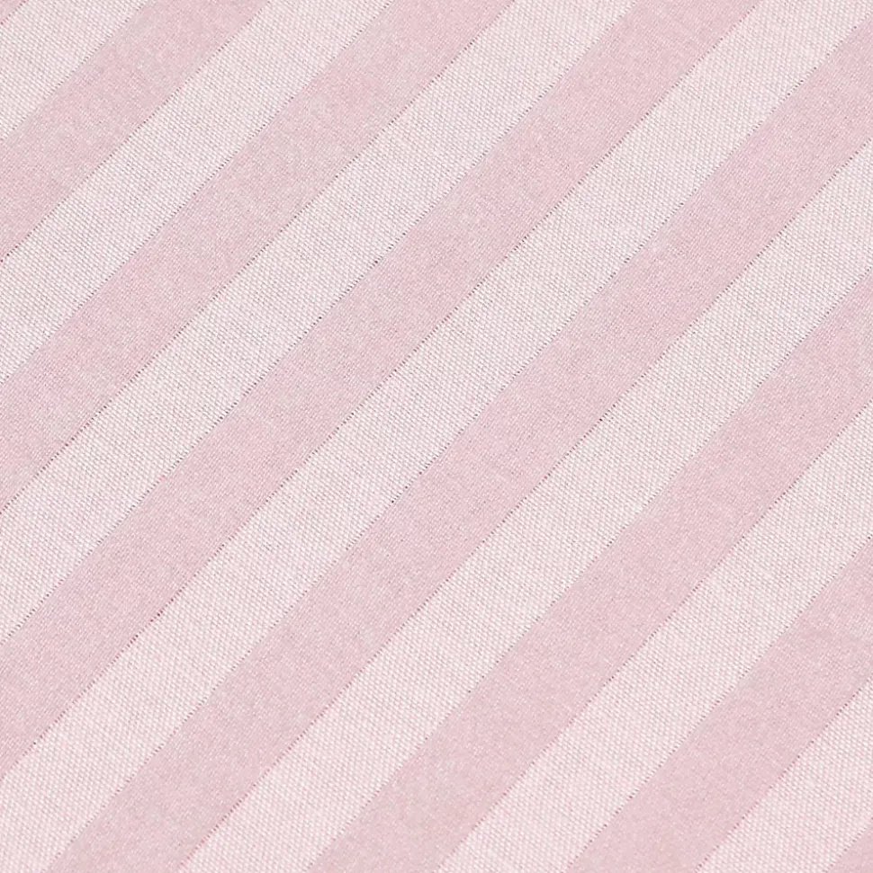 Drap plat satin rayé en coton égyptien 330 fils violet, 180x290 cm - HOMESCAPES