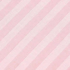 Drap plat satin rayé en coton égyptien 330 fils rose, 275x275 cm - HOMESCAPES