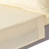 Drap plat satin rayé en coton égyptien 330 fils jaune pâle, 275x275 cm - HOMESCAPES