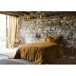 Drap plat "Soline" toutes dimensions Lin lavé - Soline Caramel - 240 x 300 cm pour lit 2 places