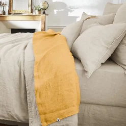 Drap plat "Soline" toutes dimensions Lin lavé - Soline Miel - 240 x 300 cm pour lit 2 places