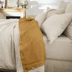 Drap plat "Soline" toutes dimensions Lin lavé - Soline Caramel - 270 x 300 cm pour lit King size