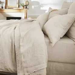 Drap plat "Soline" toutes dimensions Lin lavé - Soline Sable - 240 x 300 cm pour lit 2 places