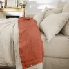 Drap plat "Soline" toutes dimensions Lin lavé - Soline Paprika - 270 x 300 cm pour lit King size