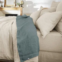 Drap plat "Soline" toutes dimensions Lin lavé - Soline Ardoise - 240 x 300 cm pour lit 2 places