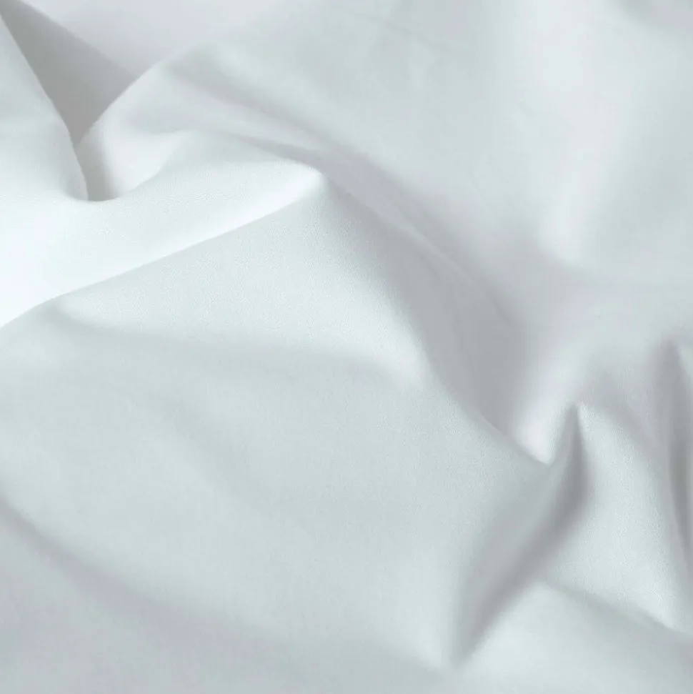 Drap plat uni 100 % coton égyptien 200 fils blanc, 230x255 cm - HOMESCAPES