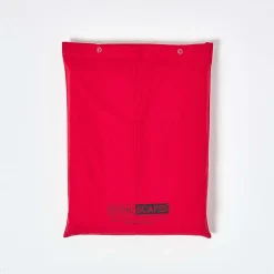Drap plat uni 100 % coton égyptien 200 fils rouge, 240x300 cm - HOMESCAPES