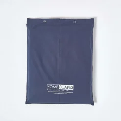 Drap plat uni 100 % coton égyptien 200 fils bleu marine, 180x290 cm - HOMESCAPES