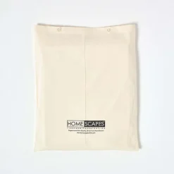 Drap plat uni 100 % coton égyptien 200 fils ivoire, 240x275 cm - HOMESCAPES