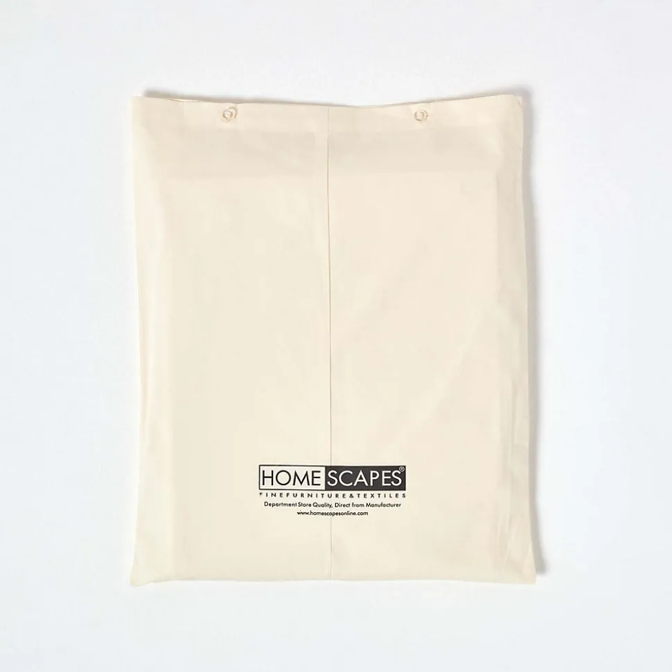 Drap plat uni 100 % coton égyptien 200 fils ivoire, 240x275 cm - HOMESCAPES